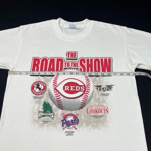 Vtg Cincinnati Reds Mens Road To Show T-Shirt Sz Medium Y2k Minor League A8 - Picture 8 of 9